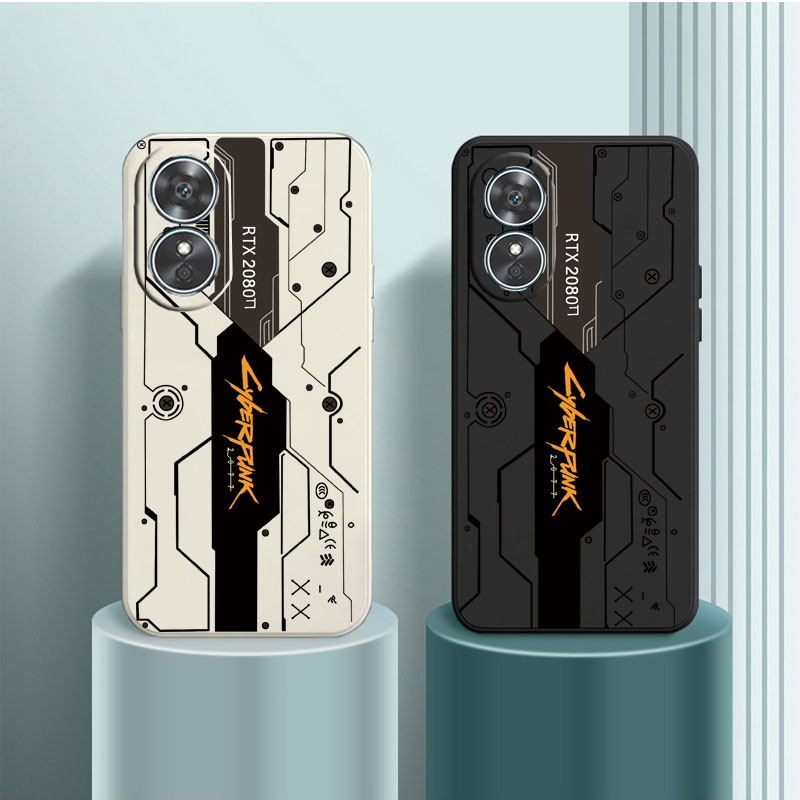 Cyberpunkซิลิโคนเคสโทรศัพท์สําหรับOPPO A17 A17K A5S A7 A12 A3S A12E Realme C1 A15 A15S A16 A16S A16K A16E A9 A5 2020 A11 A38 A58G A15X A18 ฝาหลังนุ่ม