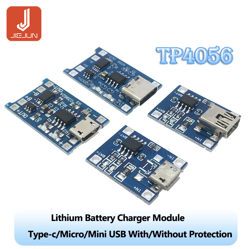 10pcs บอร์ดโมดูลชาร์จแบตเตอรี่ลิเธียม Type-c Micro Mini USB 5V 1A 18650 TP4056 1A Li-ion
