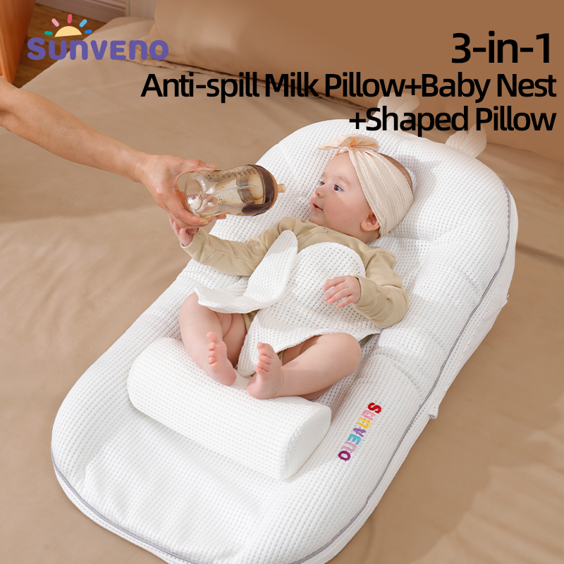 Sunveno 3 in 1 หมอนรองให้นม ป้องกันการสําลัก อเนกประสงค์ พร้อมหมอนรองศีรษะ สําหรับเด็กทารกแรกเกิด 0-3 ปี