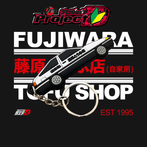 Jdm Styling AE86 พวงกุญแจยาง อุปกรณ์เสริม สําหรับรถยนต์ Fujiwara Tofu Shop Initial D RACING