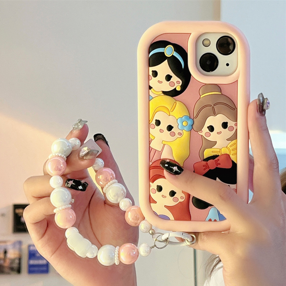 สําหรับiphone Case 16 Pro Max 15 Pro Max 14 Pro Max 13 Pro Max 12 Pro Max 3Dสามมิติเจ้าหญิงซิลิโคนนุ่มกรณี