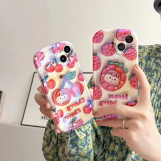 เคสโทรศัพท์มือถือ ลายเชอร์รี่ สตรอเบอร์รี่ แฟชั่น สําหรับ iPhone 11 pro max 12 13 pro 14 pro max