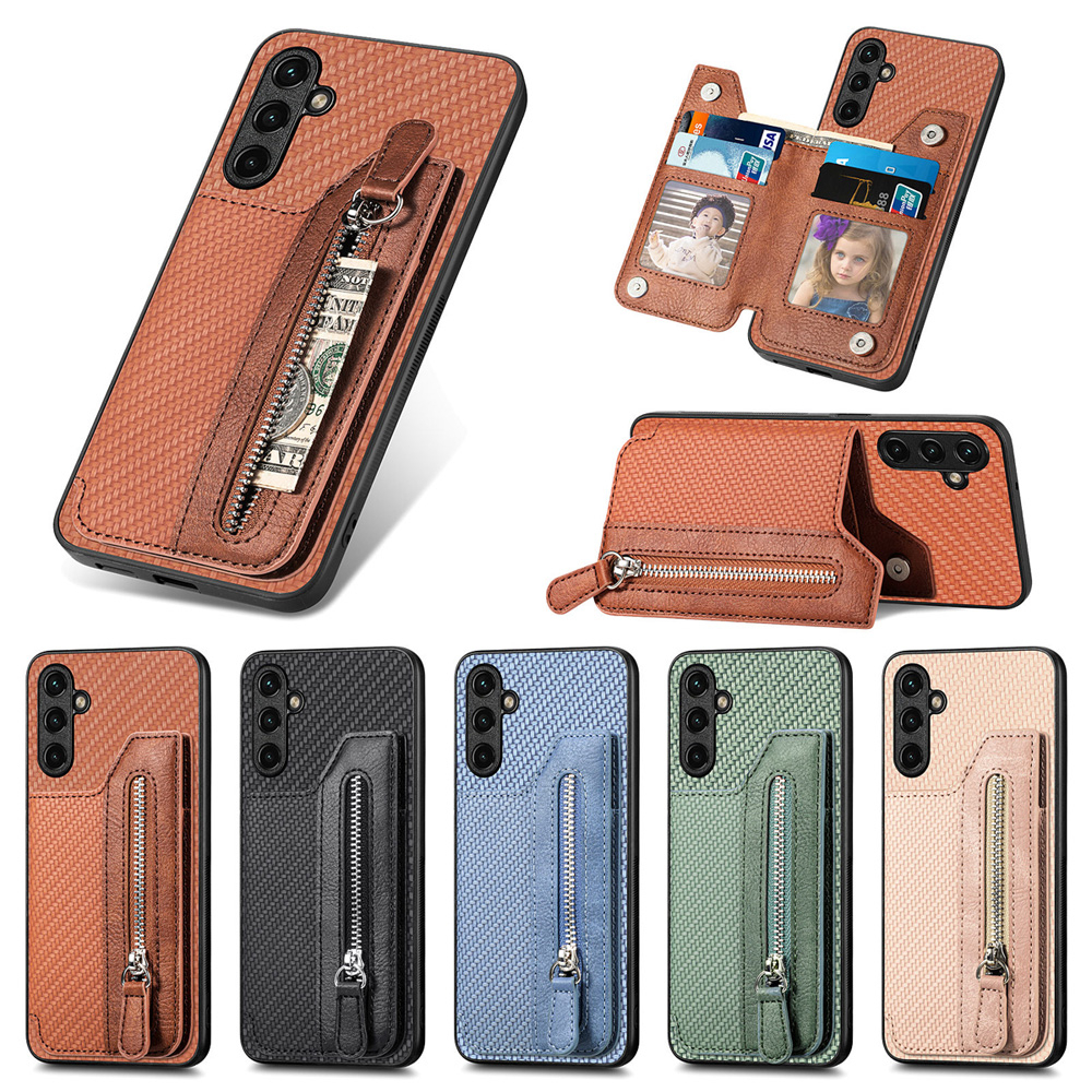 Samsung Galaxy S22 S21 s20 plus ultra fe 5G เคสคาร์บอนไฟเบอร์ พร้อมช่องใส่บัตร และคลิปหนีบขาตั้ง สําหรับ