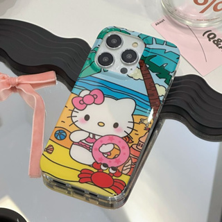 ใหม่ เคสป้องกันโทรศัพท์มือถือ ลายการ์ตูนแมวสีชมพู สําหรับ iphone 14Pro max 13Pro max 12Pro max 14Pro 13Pro 12Pro 11 12 13 14 case