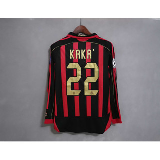 เสื้อกีฬาแขนยาว ลายทีมชาติฟุตบอล RONALDO KAKA PIRLO 06-07 AC Milan คุณภาพสูง สไตล์เรโทร