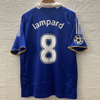 เสื้อกีฬาแขนสั้น ลายทีมชาติฟุตบอล Chelsea LAMPARD DROGBA คุณภาพสูง 08-09 ชุดเหย้า