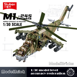 SLUBAN ของเล่นบล็อกตัวต่อเฮลิคอปเตอร์ 3 IN 1 B1137 B1138 MI-24S 893-913 ชิ้น