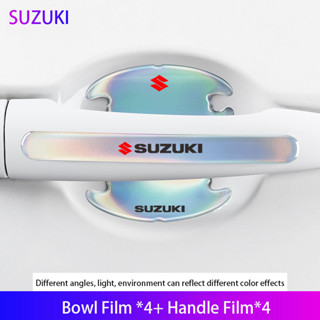 สติกเกอร์ติดมือจับประตูรถยนต์ กันน้ํา กันรอยขีดข่วน กันฝุ่น สําหรับ Suzuki 4 ชิ้น