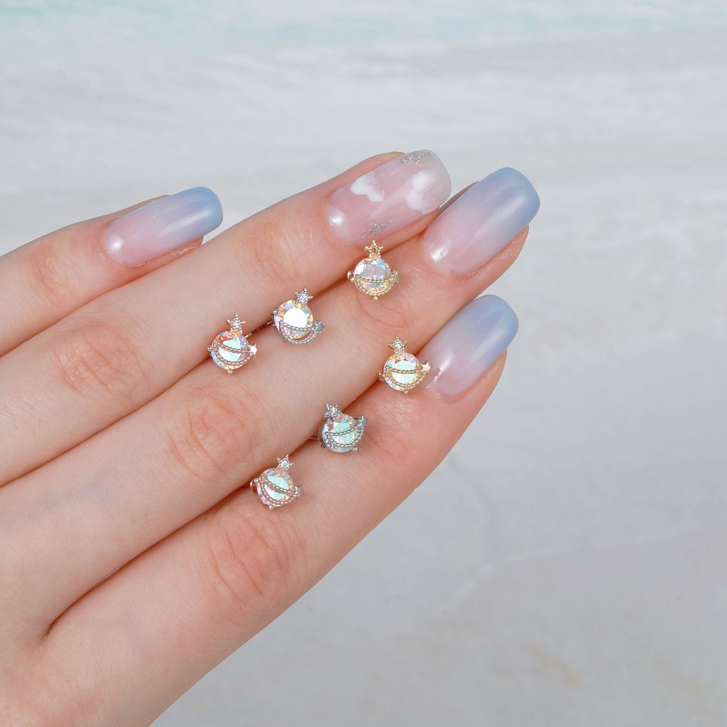 ต่างหูดาวแฟนตาซี ต่างหูเพทายสี ต่างหูแฟชั่นผู้หญิง รูปที่ 3