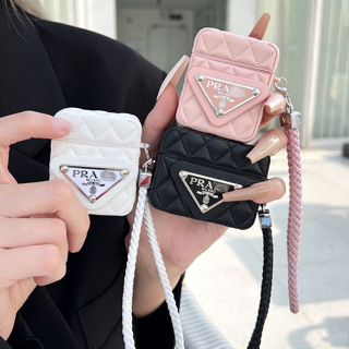 PRADA เคสหูฟัง tpu แบบนิ่ม กันกระแทก ลายแพรด้า 3D สีชมพู สีดํา สีขาว สําหรับ AirPods 1 2 3 pro pro2