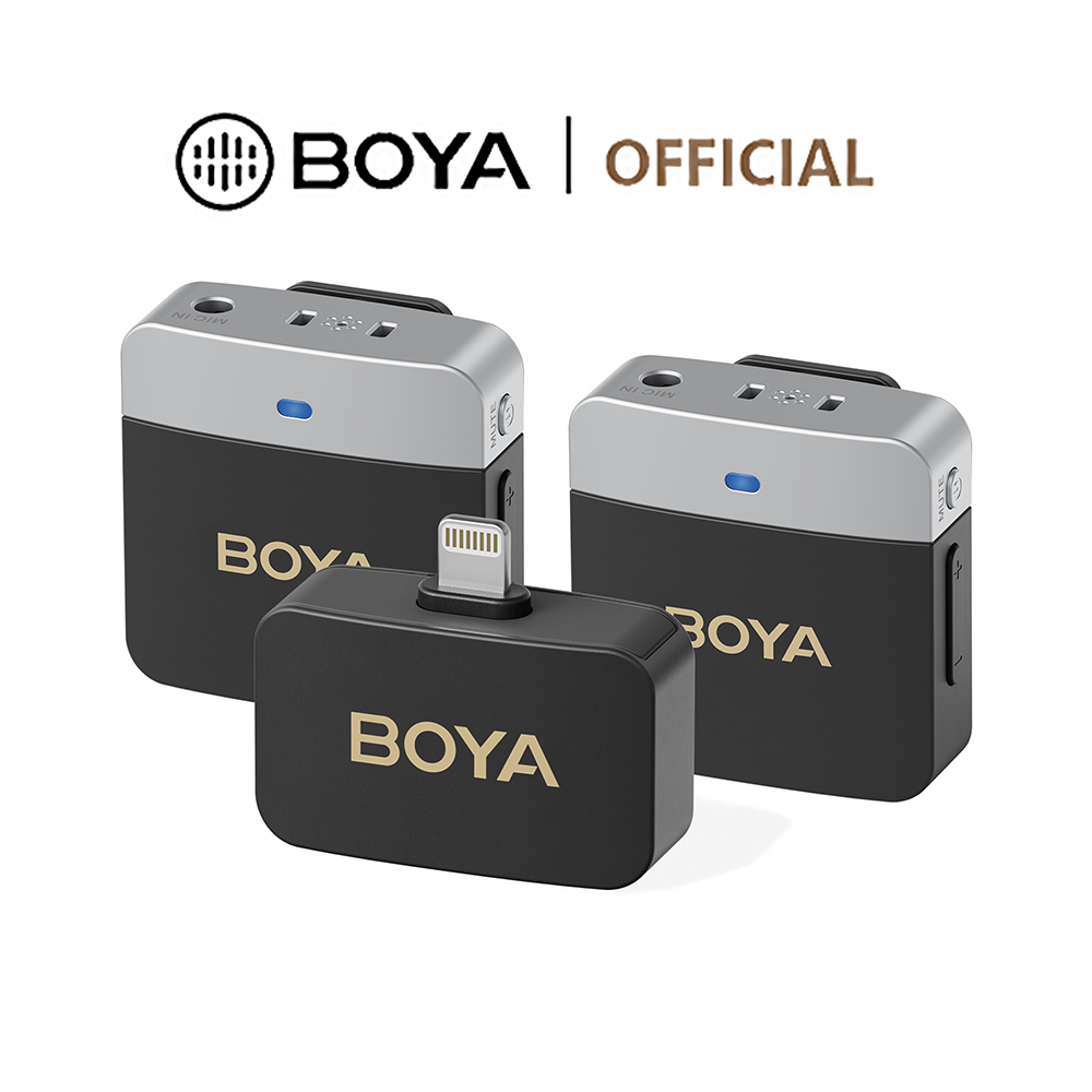 BOYA BY-M1V Wireless Microphone ไมค์โครโฟนไร้สาย น้ำหนักเบา ตัดเสียงรบกวน ไมค์ไร้สายหนีบเสื้อ