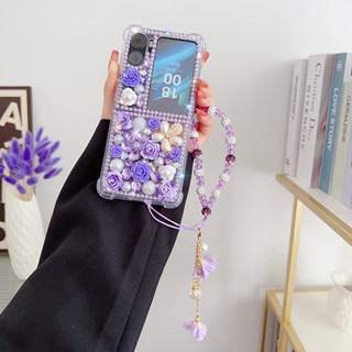 เคสโทรศัพท์มือถือ ป้องกันกระแทก แบบฝาพับ ลายดอกกุหลาบ สําหรับ OPPO Find N2 Flip DIY