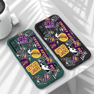 เคสโทรศัพท์ซิลิโคน TPU แบบนิ่ม กันกระแทก ลายกราฟฟิตี้ NBA Lakers สําหรับ Redmi Note 8 7 5 9 10 Pro Max Note 10S 9S 7S