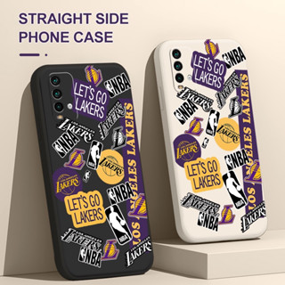 เคสโทรศัพท์ซิลิโคน TPU แบบนิ่ม กันกระแทก ลายกราฟฟิตี้ NBA Lakers สําหรับ Redmi 11A 12C 10C 9C 9A 9i 7 6 7A 6A 9 10 Prime 9T NFC 9T Power A1 Plus POCOphone F1