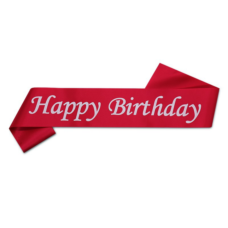 สายสะพาย ผ้าซาติน สําหรับตกแต่งปาร์ตี้วันเกิด Happy Birthday Sash