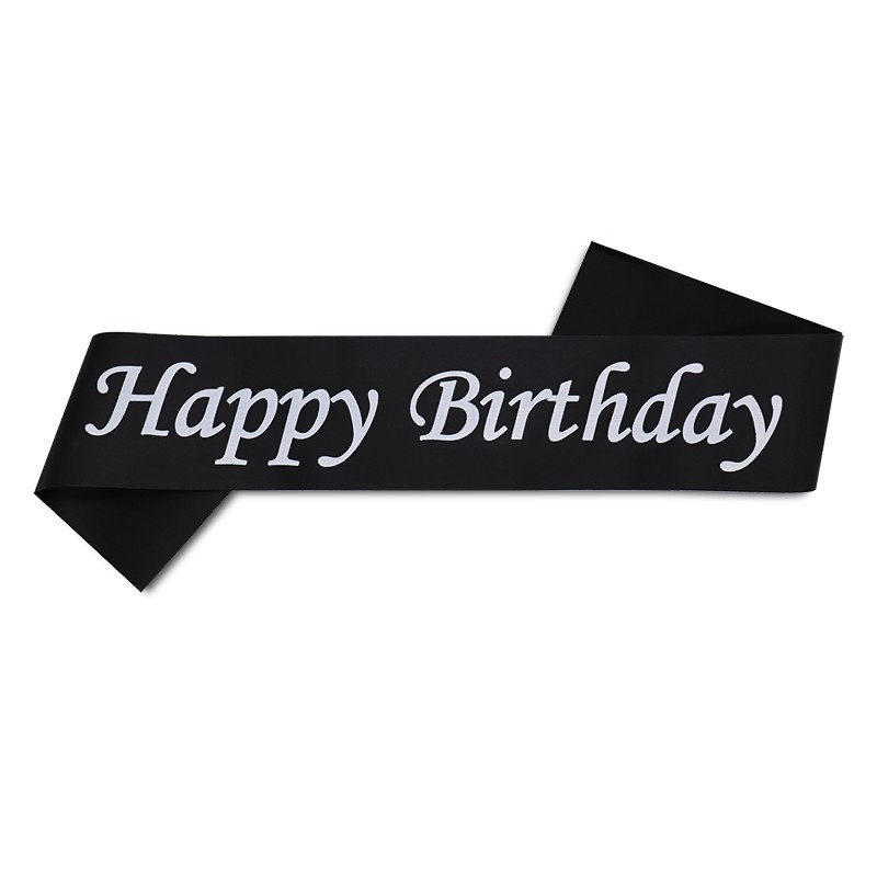 สายสะพาย ผ้าซาติน สําหรับตกแต่งปาร์ตี้วันเกิด Happy Birthday Sash