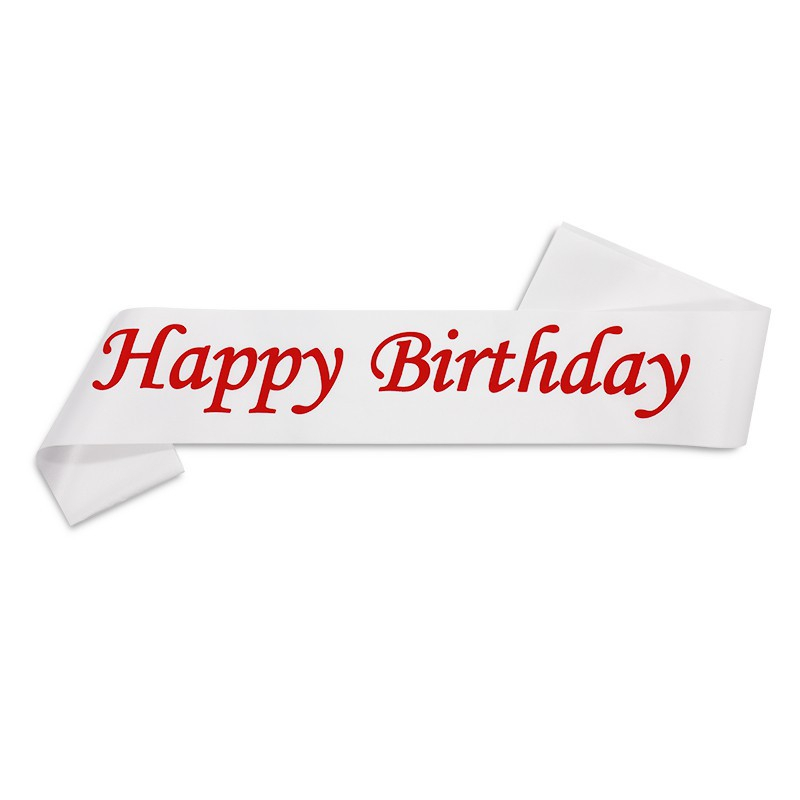 สายสะพาย ผ้าซาติน สําหรับตกแต่งปาร์ตี้วันเกิด Happy Birthday Sash