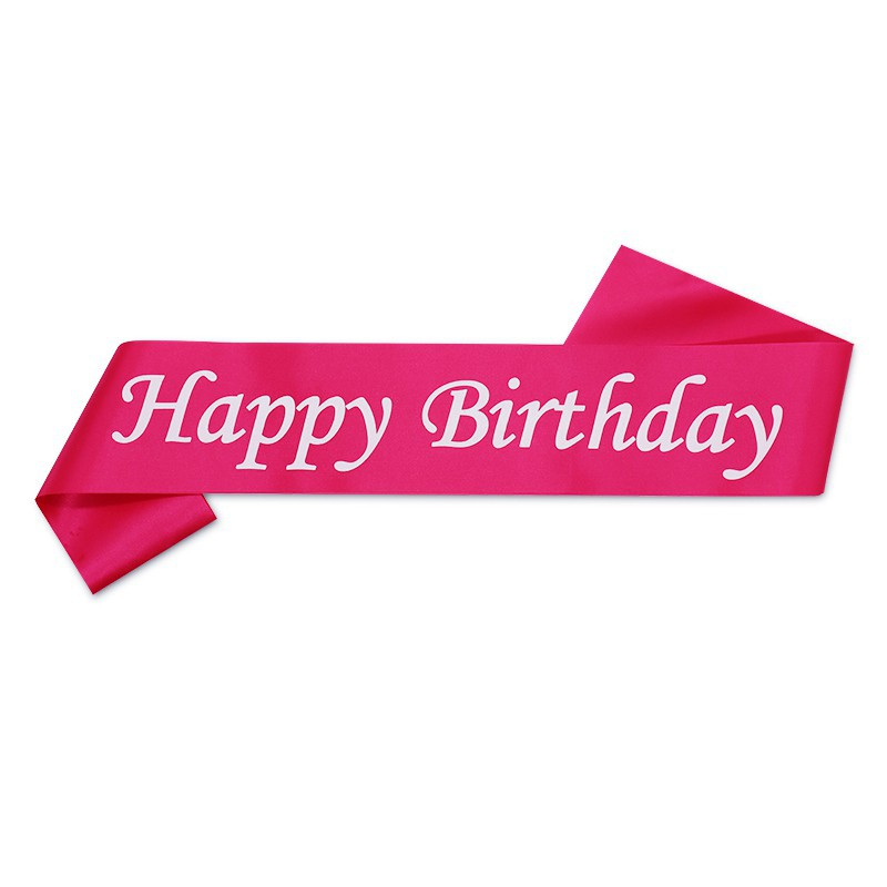 สายสะพาย ผ้าซาติน สําหรับตกแต่งปาร์ตี้วันเกิด Happy Birthday Sash