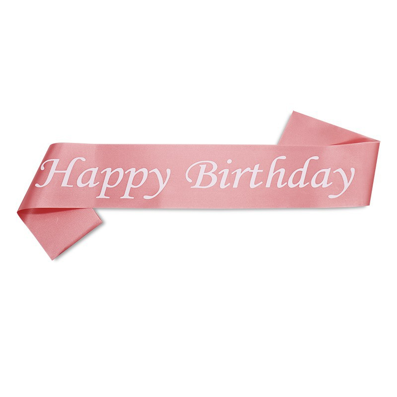 สายสะพาย ผ้าซาติน สําหรับตกแต่งปาร์ตี้วันเกิด Happy Birthday Sash