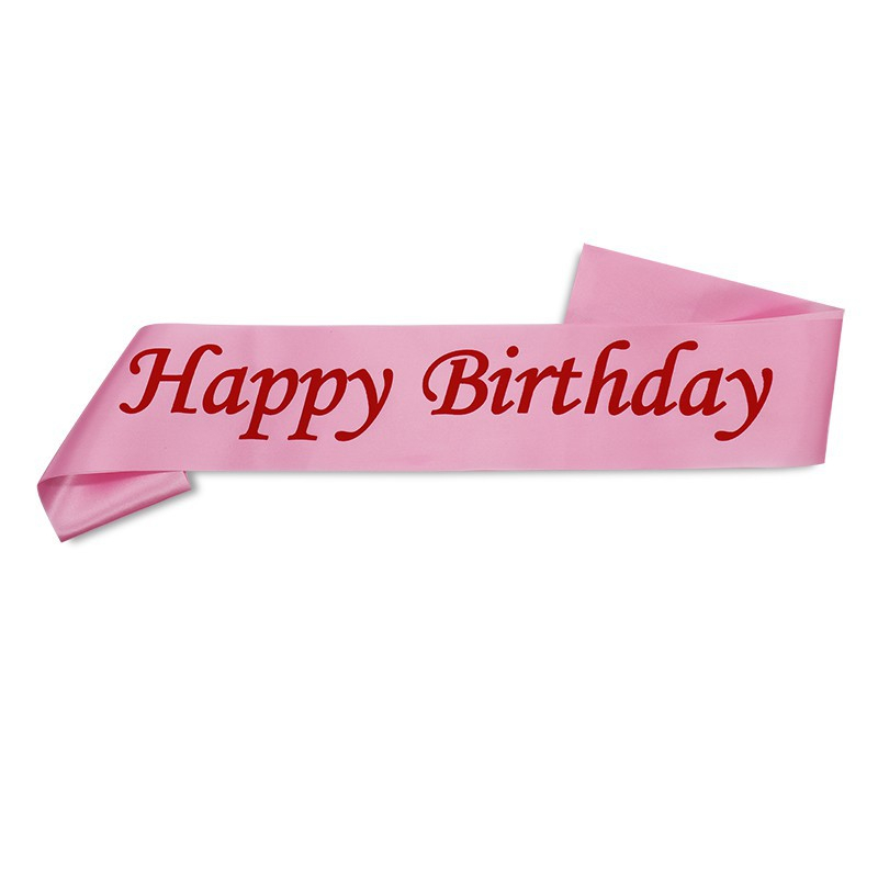 สายสะพาย ผ้าซาติน สําหรับตกแต่งปาร์ตี้วันเกิด Happy Birthday Sash