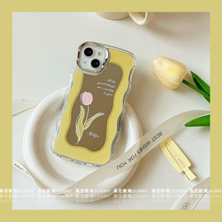 เคสโทรศัพท์มือถือ แบบหนา ป้องกันกระแทก ลายดอกทิวลิป สําหรับ iphone 14 13 11 12 pro max