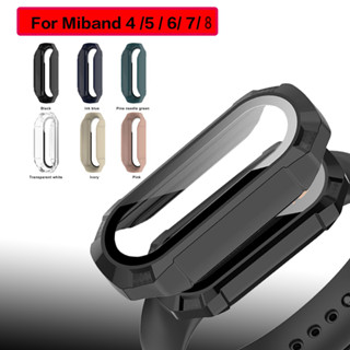 เคส + กระจก สําหรับ Xiaomi Mi Band 8 7 6 5 4 เคสอุปกรณ์เสริม + ฟิล์มป้องกันเต็มรูปแบบ