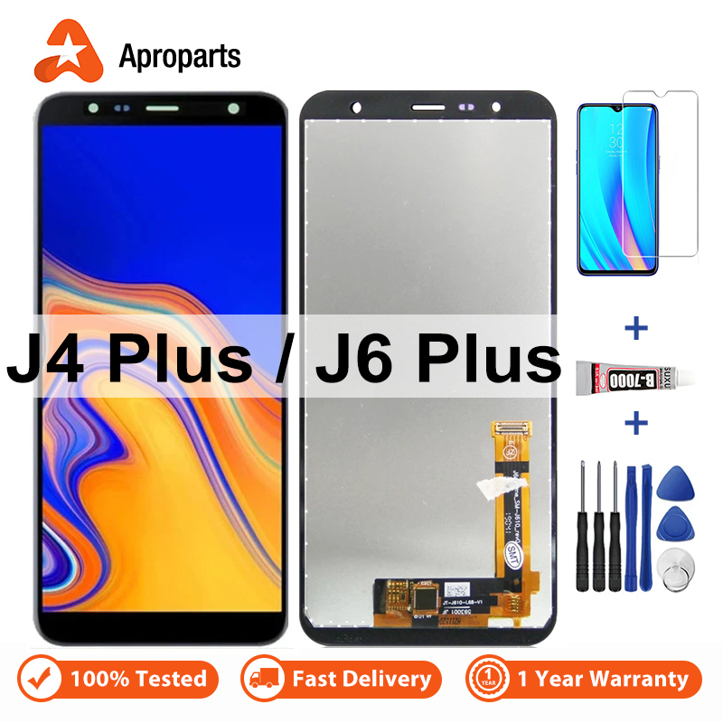 อะไหล่หน้าจอสัมผัส LCD สําหรับ Samsung Galaxy J4 J6 Plus J415 J4+ SM-J415FN/DS J415G J6+ J610 J610FN