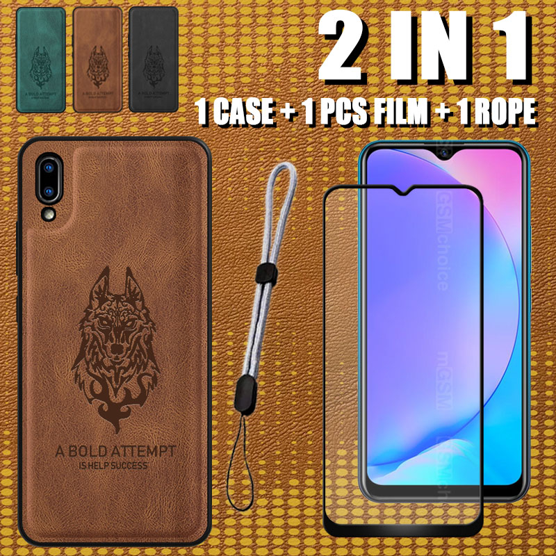 เคสหนัง 2 IN 1 สําหรับ VIVO Y1S VIVO Y91C VIVO Y91i VIVO Y93/Y93s พร้อมตัวป้องกันหน้าจอเซรามิกและเชื