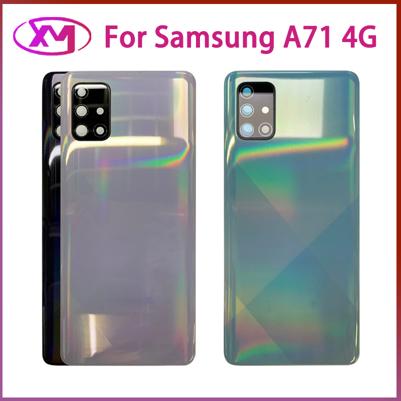 สําหรับ Samsung Galaxy A71 4G A715 A715F ฝาหลังแบตเตอรี่ประตูกรณีด้านหลังกระจกอะไหล่ซ่อม