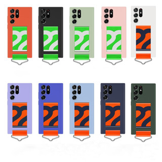 เคสซิลิโคน พร้อมสายคล้อง กันกระแทก สําหรับ Samsung Galaxy S22 S23 Plus Ultra