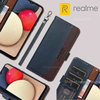 Realme narzo 50i/50A Prime GT NEO 3/3T narzo 50 Pro 5G GT Neo2/2 Pro/Master Edition narzo 30A เคสหนัง ฝาพับ พร้อมสายคล้องมือ คลาสสิก สําหรับ