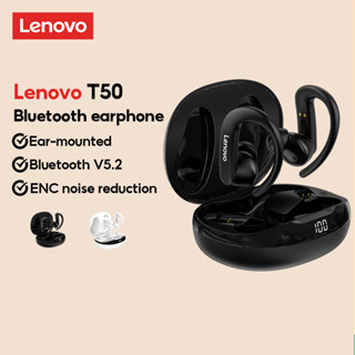 Lenovo T50 หูฟังบลูทูธไร้สาย ตัดเสียงรบกวน ความทนทานสูง คุณภาพเสียง HD สําหรับเล่นกีฬา วิ่ง