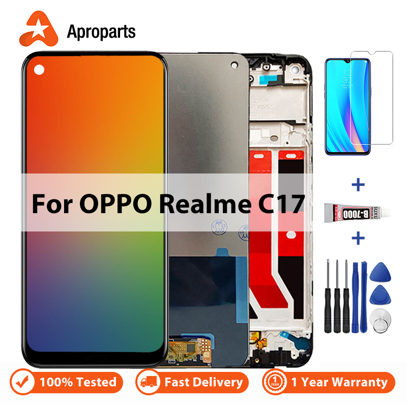 อะไหล่หน้าจอสัมผัสดิจิทัล LCD แบบเปลี่ยน สําหรับ OPPO Realme C17 RMX2101