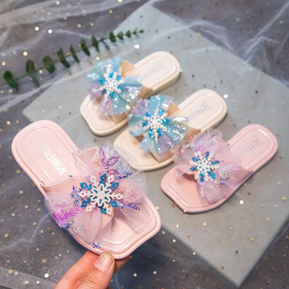 รองเท้าแตะเด็กผู้หญิง Frozen กันลื่น พื้นรองเท้านุ่ม