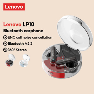 Lenovo LP10 หูฟังบลูทูธ หูฟังไร้สาย ระบบเสียงสเตอริโอ ลดเสียงรบกวน ซับวูฟเฟอร์ แบบสัมผัส สแตนด์บายนาน กันน้ำ บลูทูธ 5.2