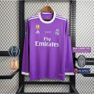 Longsleeve 16/17 Real Madrid away UCL Final edition kit S-2XL, สามารถเพิ่มชื่อและหมายเลขของคุณได้