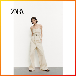 Zara ใหม่ ชุดเสื้อและกางเกงลําลอง ทรงหลวม สําหรับผู้หญิง 4661404 721