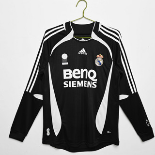 เสื้อกีฬาแขนสั้น ลายทีมฟุตบอล Real Madrid Third RONALDO Beckham 06 2006 07 ชุดเหย้า สไตล์เรโทร