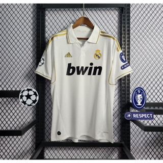 เสื้อกีฬาแขนสั้น ลายทีมชาติฟุตบอล Real Madrid 11 12 season UCL ไซซ์ S-2XL ชุดเหย้า