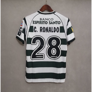 เสื้อกีฬาแขนสั้น ลายทีมชาติฟุตบอล C.RONALDO 01-03 คุณภาพสูง สไตล์เรโทร