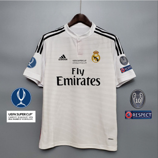 เสื้อกีฬาแขนสั้น ลายทีมฟุตบอล Real Madrid 14/15 Super Cup Final version S-2XL สามารถใส่ชื่อและตัวเลขได้