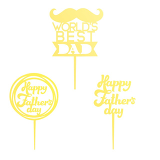 【ดีไซน์ใหม่】ท็อปเปอร์อะคริลิค Happy Fathers Day สําหรับตกแต่งเค้ก 2023