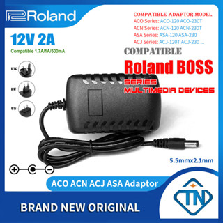 อะแดปเตอร์เปียโนดิจิทัล 12V 2A 1A 500mA AC ACO ACN ACJ ASA สําหรับ Roland EM-10 15 20 25 25D 30 50 55 KF-7 VA-3 E-16 E-X20 E-X30 E-X50