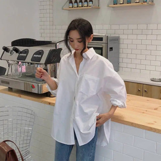 เสื้อเชิ้ตแขนยาว มีซิป สองทาง คลาสสิก เรียบง่าย ด้านใน และด้านนอก เข้ากับทุกการแต่งกาย สําหรับผู้หญิง