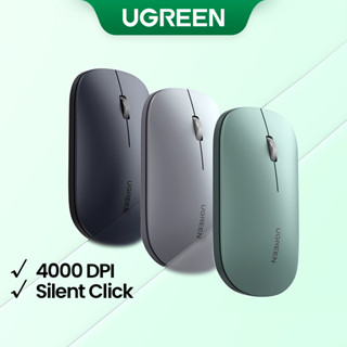 Ugreen เมาส์บลูทูธไร้สาย 2.4G และ 5G เสียงเงียบ 4000 DPI สําหรับ MacBook แท็บเล็ต คอมพิวเตอร์ แล็ปท็อป พีซี