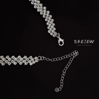 DREJEW สร้อยคอโช้คเกอร์ ประดับเพชร เต็มรูปแบบ เรียบง่าย ญี่ปุ่น เกาหลี อิทธิพล ไม่ซ้ําใคร ไหปลาร้าโซ่ สร้อยคอแฟชั่น สร้อยคอ