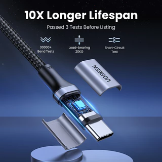 Ugreen สายชาร์จเร็ว PD100W 20V 5A ไนลอนถัก USB C เป็นสาย USB