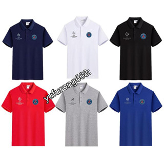 23-24 PSG - PARIS SAINT-GERMAIN เสื้อโปโล แขนสั้น สีเทา สีฟ้า สีขาว