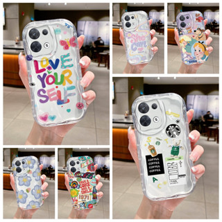 เคสโทรศัพท์มือถือนิ่ม กันกระแทก กันกล้อง ลาย Starbucks Alice Flowers wave สําหรับ Oppo reno 6z reno 7z 8z reno5 RENO6 7pro reno 8 8pro+ RENO9 9pro+