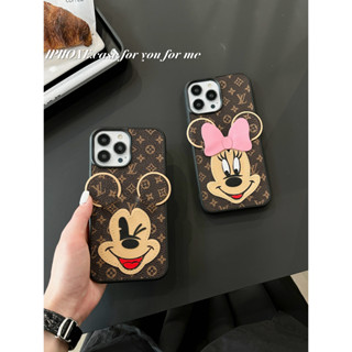 เคสโทรศัพท์มือถือหนัง กันกระแทก ลายการ์ตูนมิกกี้ มินนี่เมาส์ สําหรับ iPhone14pro 13 12 pro max 11